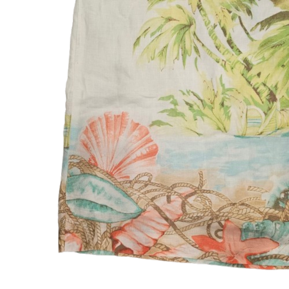 J Jill Love Linen  Beach Palm Tree Tropical Print Pockets Shift Dress Sz L Vacay - Picture 5 of 6